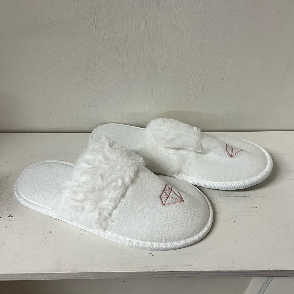 White Bridal Slippers